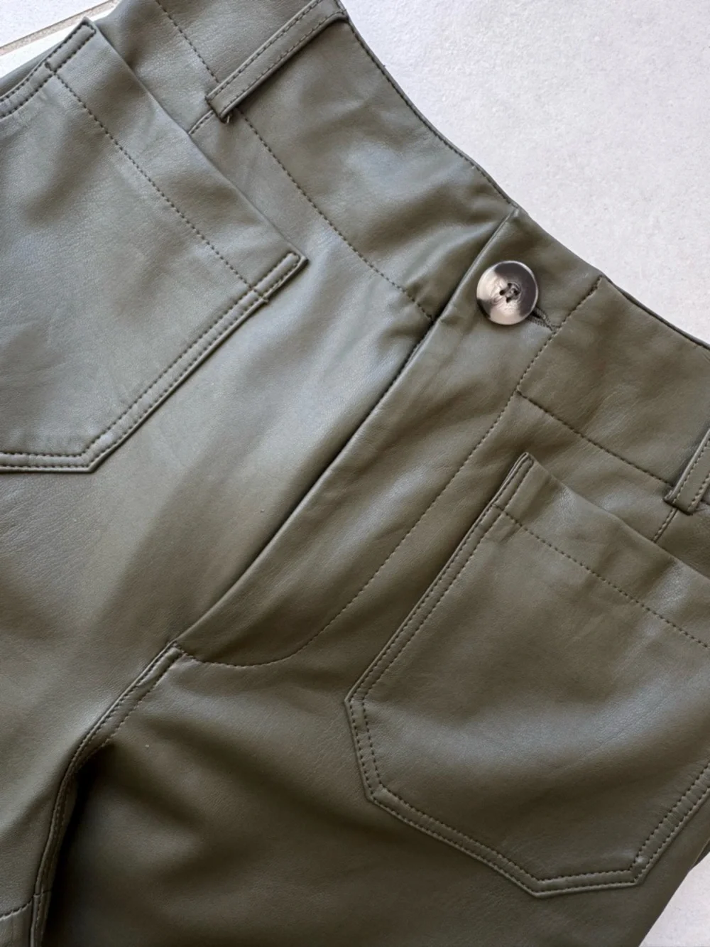 Nwot Maeve olive faux leather colette pants sz 25 - Picture 6 of 8